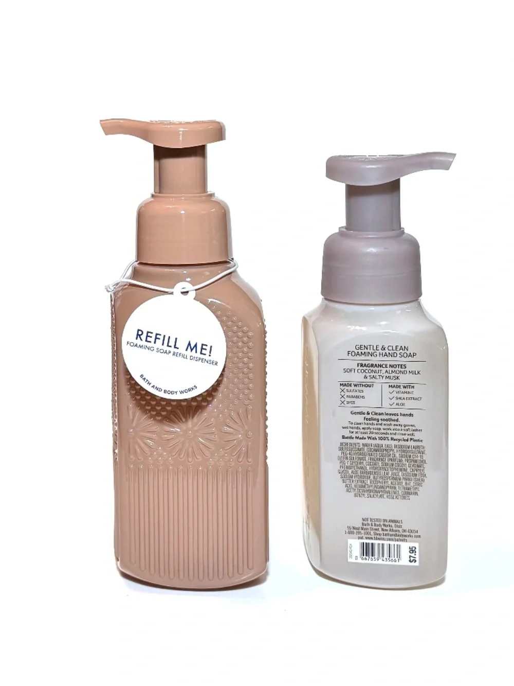 TAN FLORAL Foaming Hand Soap Dispenser & Soap